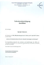 Dokument - GBO-Jahreskongress – German Orthodontics/State of the Art - Aktuelle Technologien und Konzepte